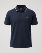 Load image into Gallery viewer, Loro Piano Deep Navy Crested Pique Polo Tee