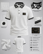 Load image into Gallery viewer, Alabaster Jacquard Statement Polo