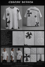 Load image into Gallery viewer, Distressed Cross Mixed-Media Oversized Tee