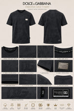 Load image into Gallery viewer, Charcoal Jacquard Distressed Luxury Tee