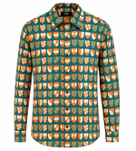 Load image into Gallery viewer, F ENDI Teal Heraldic Crest Shirt
