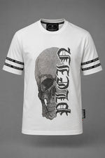 Load image into Gallery viewer, The Gothic Typo Skull Strass Crew