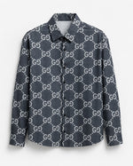 Load image into Gallery viewer, Signature GG Shadow Denim Button-Down Shirt