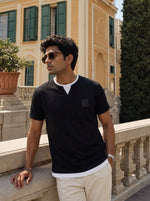 Load image into Gallery viewer, The Layered Contrast Notch-Neck Tee