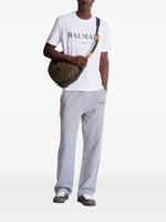 Load image into Gallery viewer, Outlined Serif Logo White Tee