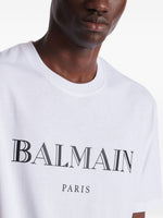 Load image into Gallery viewer, Outlined Serif Logo White Tee