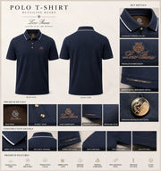Deep Navy Crested Pique Polo Tee