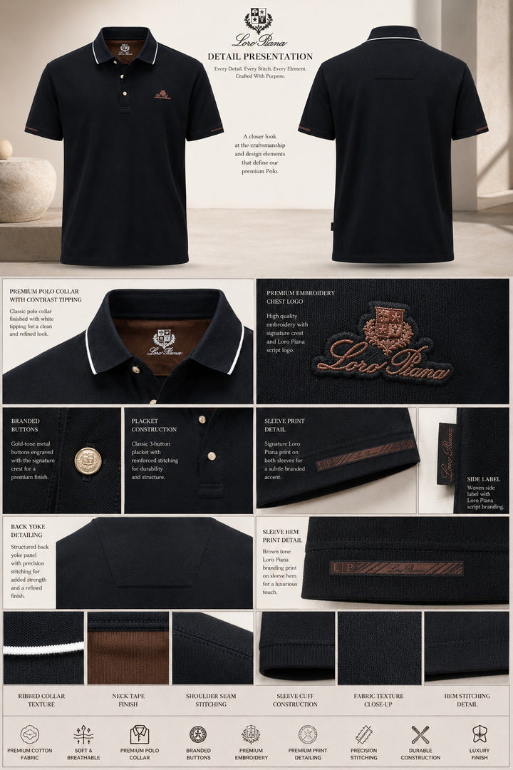 Monochromatic Onyx Crest Polo
