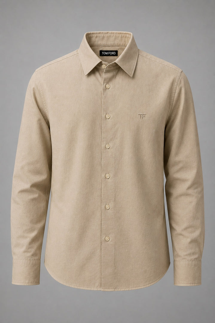 Desert Sand Minimalist Tailored Shirt