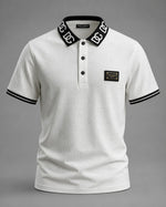 Load image into Gallery viewer, Alabaster Jacquard Statement Polo