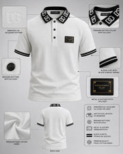 Alabaster Jacquard Statement Polo
