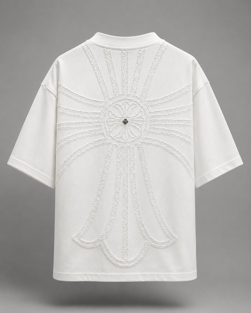 Optic White Tonal Embroidered Insignia Tee
