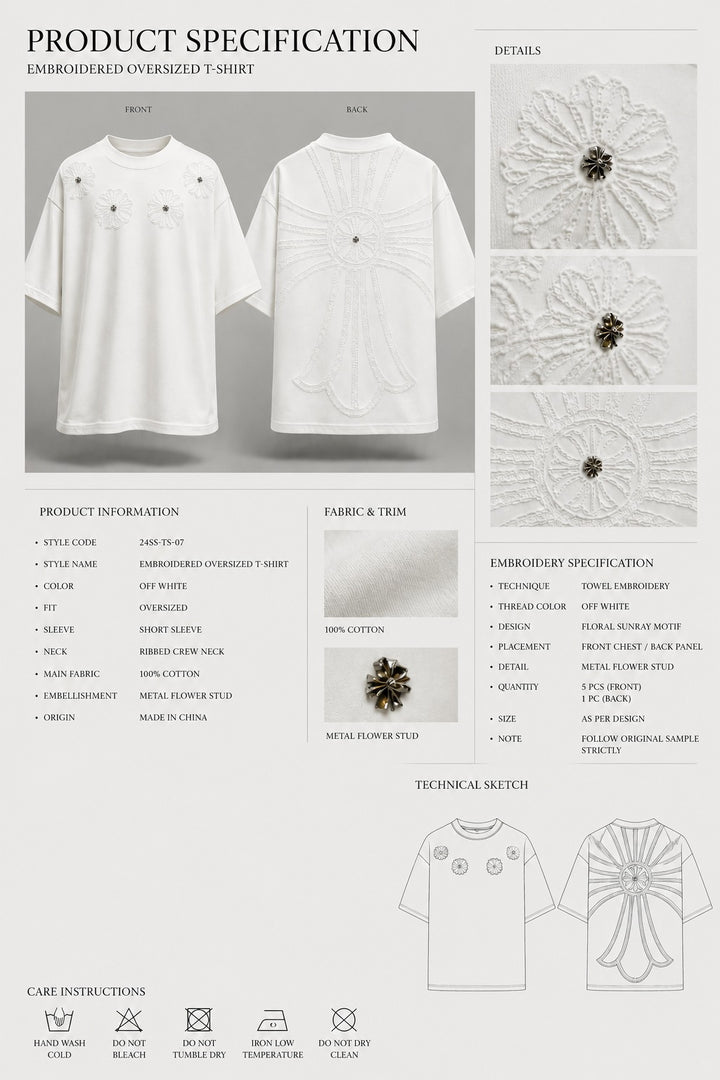 Optic White Tonal Embroidered Insignia Tee