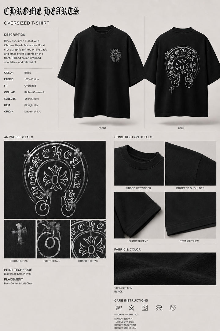 Chrome Hearts Onyx Gothic Line-Art Tee
