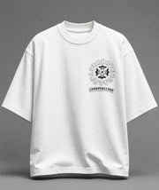 Rosette Embroidered Back Crew T-shirt