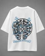 Load image into Gallery viewer, Chrome He arts Sapphire Script Tee