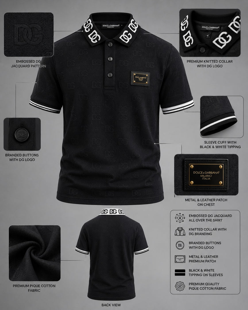 D&G Signature Contrast Crest Polo
