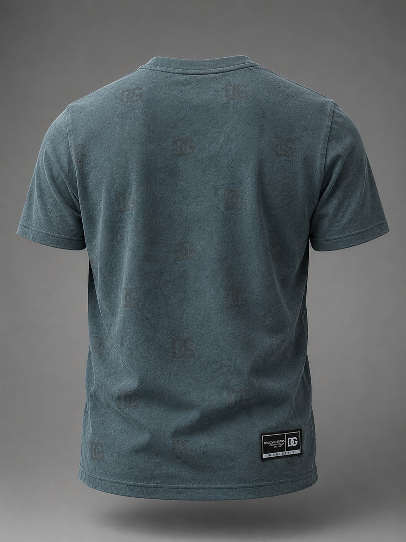 Monogram Slate-Wash Statement Tee