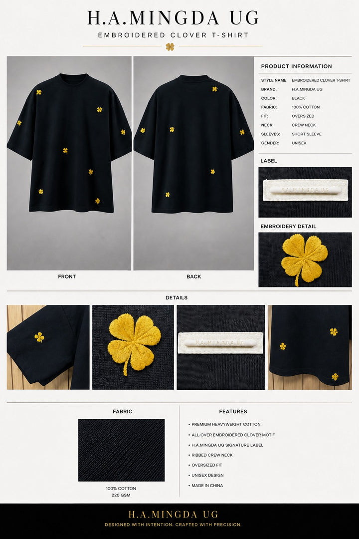 Dior Midnight Onyx Four-Leaf Applique Tee