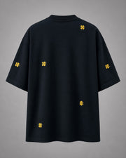 Midnight Onyx Four-Leaf Applique Tee
