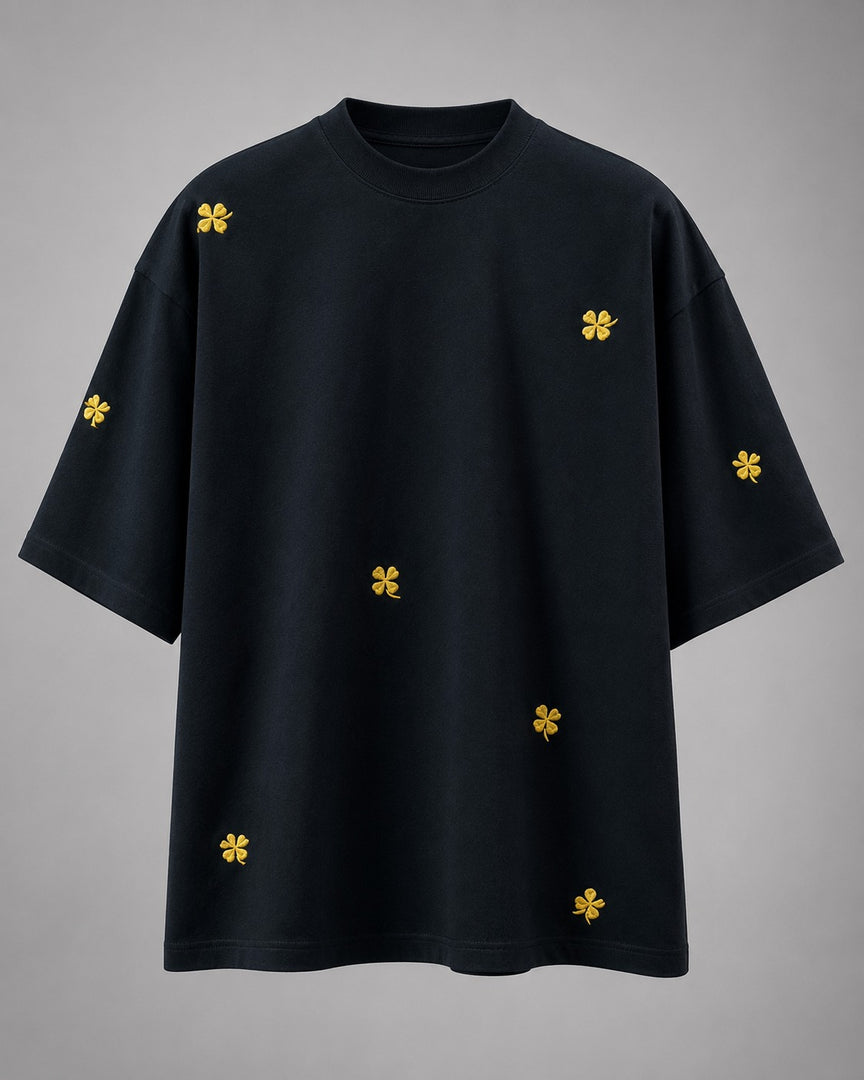 Dior Midnight Onyx Four-Leaf Applique Tee