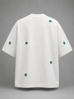 Load image into Gallery viewer, Dior Pure Alabaster Four-Leaf Applique Tee