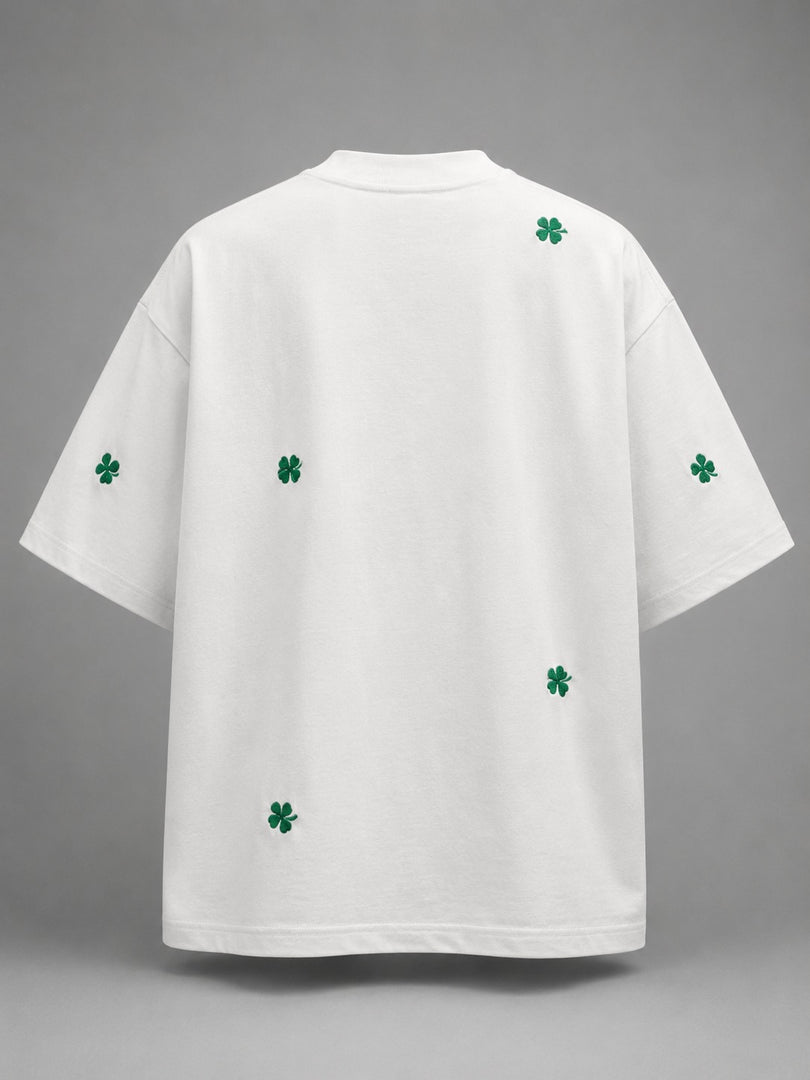 Dior Pure Alabaster Four-Leaf Applique Tee