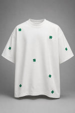Load image into Gallery viewer, Dior Pure Alabaster Four-Leaf Applique Tee