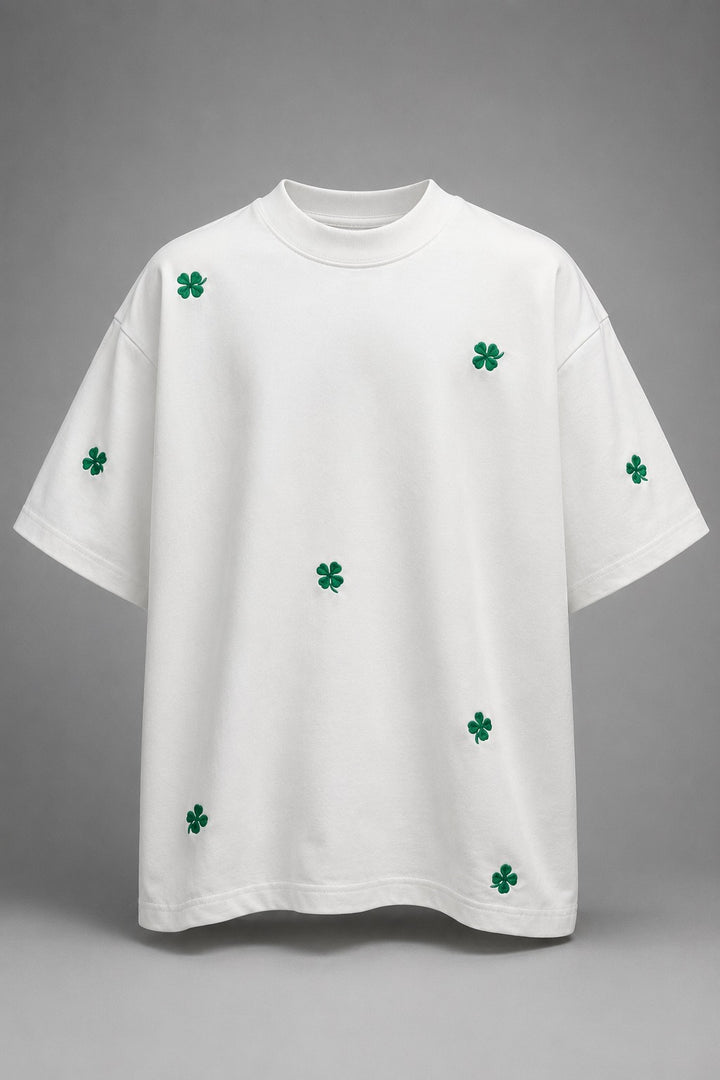 Dior Pure Alabaster Four-Leaf Applique Tee