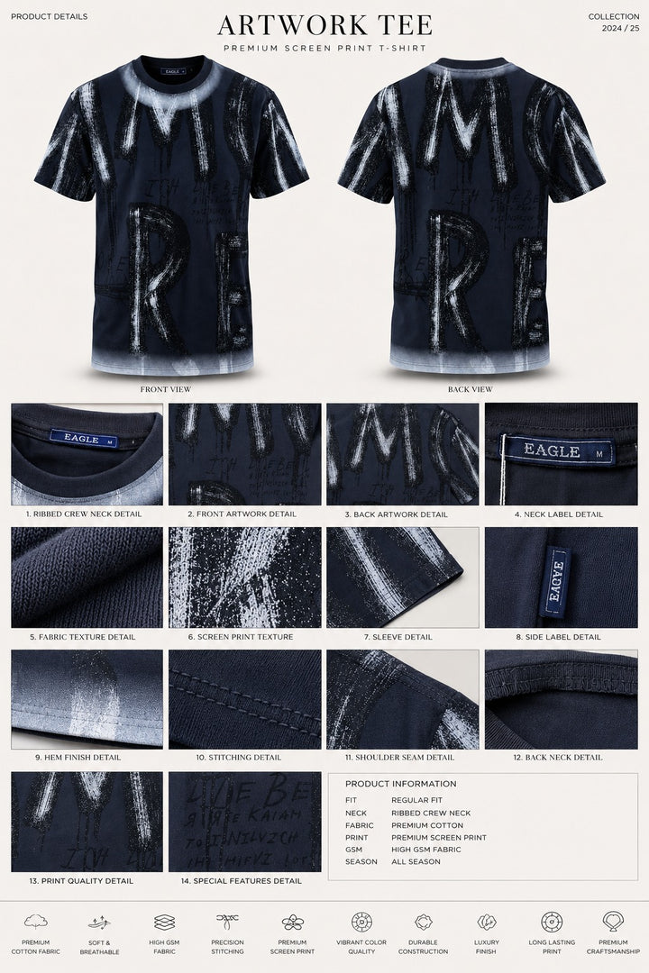 Eagle Acid-Wash Graphic Crew Tee