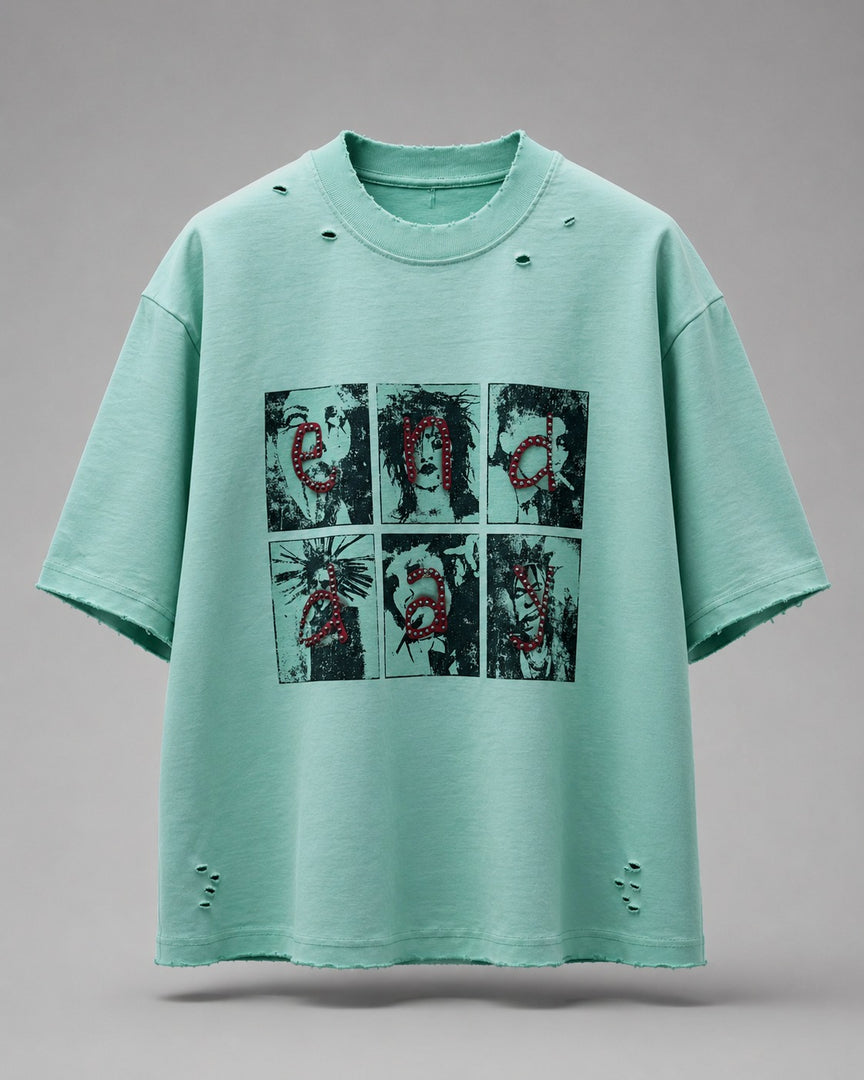 "End Day" Distressed Portrait Tee