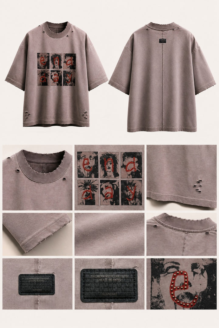 Graffiti Dripping Tag Luxury Crew Tee