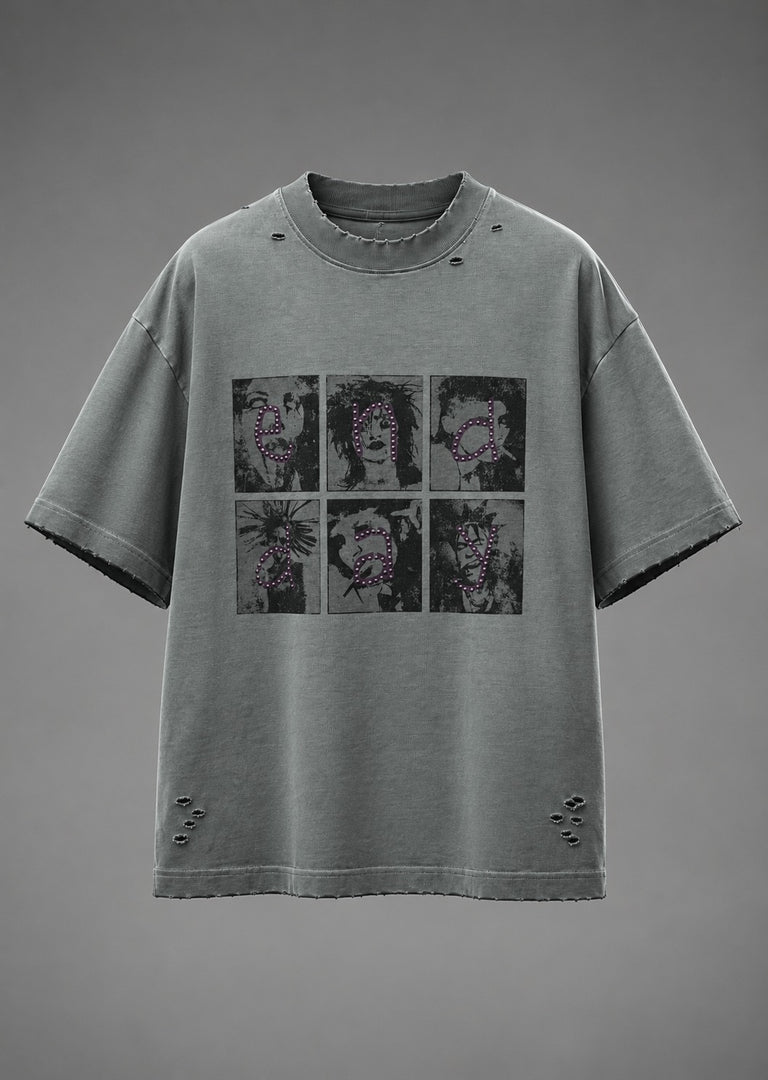 Anarchy Grid Studded Over-Fit Crew