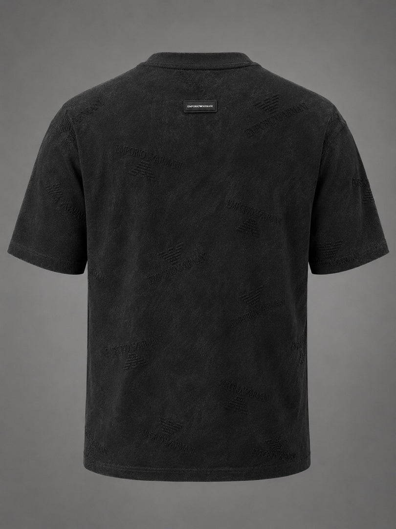 EA7 Carbon Eagle Embossed Tee