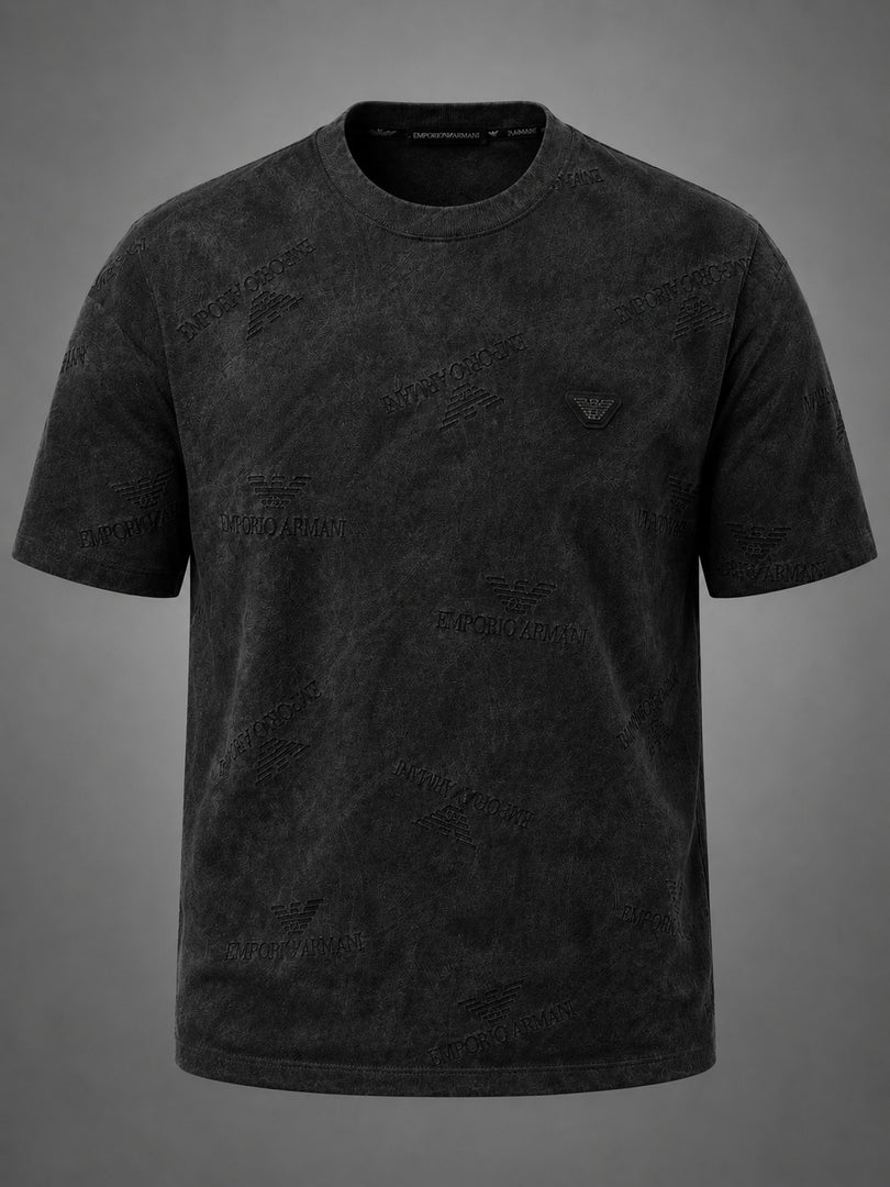 EA7 Carbon Eagle Embossed Tee