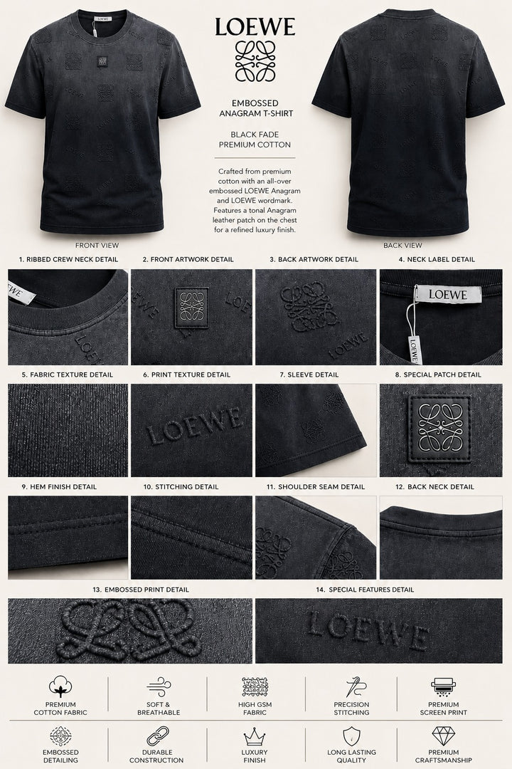 Loewe Mineral Fade Embossed Logo T-shirt