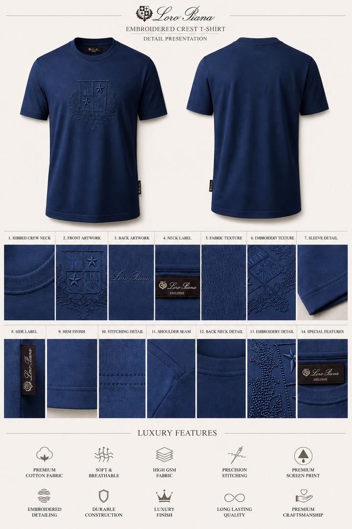 The Signature Navy Coat of Arms Tee