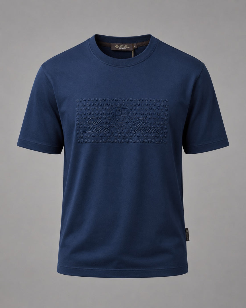 Deep Navy Textured Shield Tee