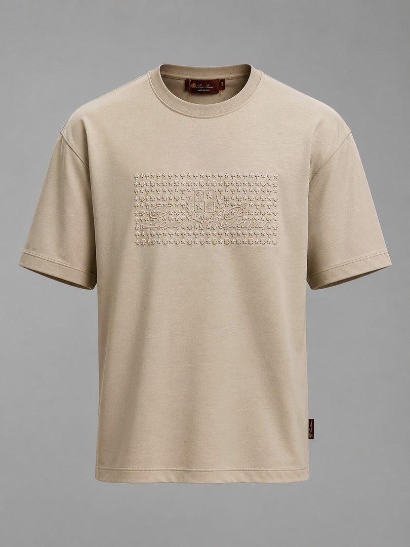 Loro Piano Desert Sand Textured Shield Tee