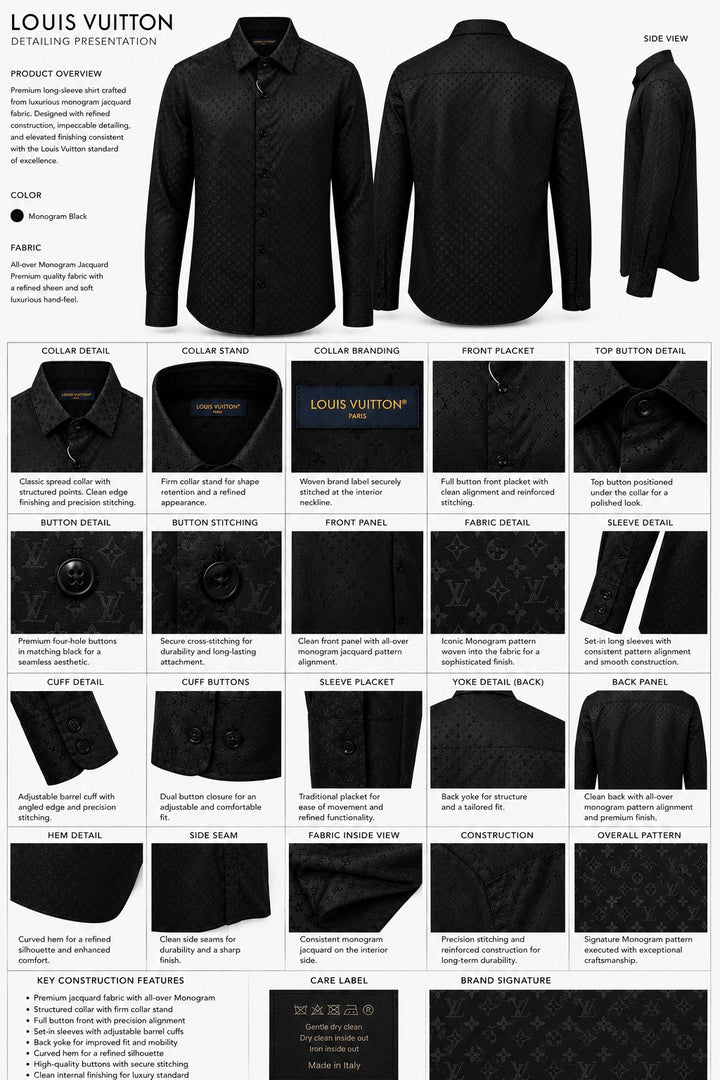LV Monogram Jacquard Silk-Blend Shirt