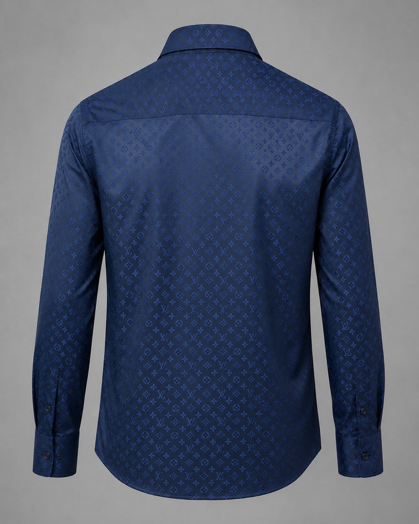 Louis Vuitton Cyan Damier-Infused Tailored Button-Down Shirt