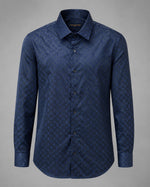 Load image into Gallery viewer, Louis Vuitton Cyan Damier-Infused Tailored Button-Down Shirt