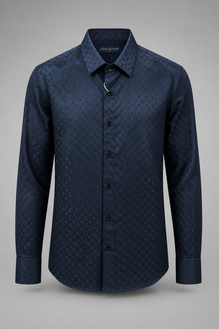 LV Navy Tone-on-Tone Monogram Top