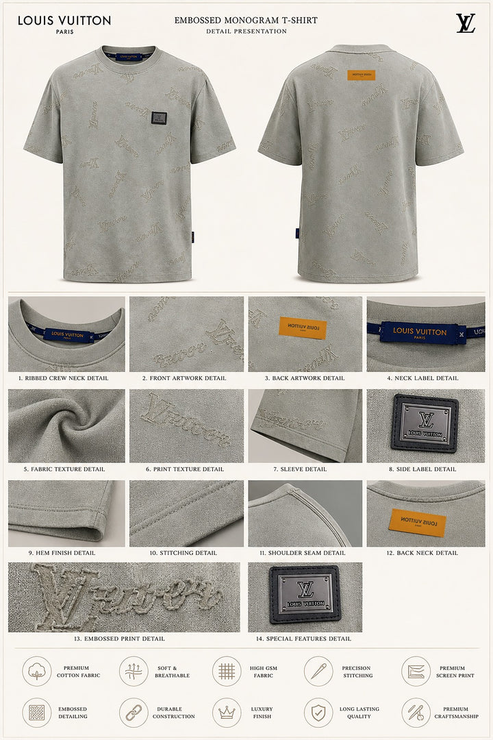 Olive-Wash Monogram Statement Tee