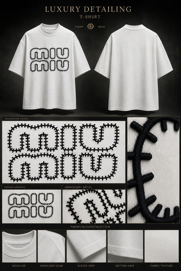 The Linear Embroidered Monogram Tee