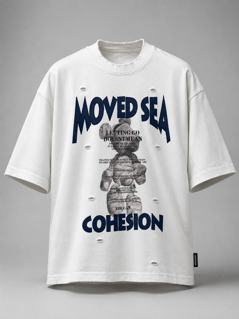 Moschino- The "Moved Sea" Distressed Graphic Tee