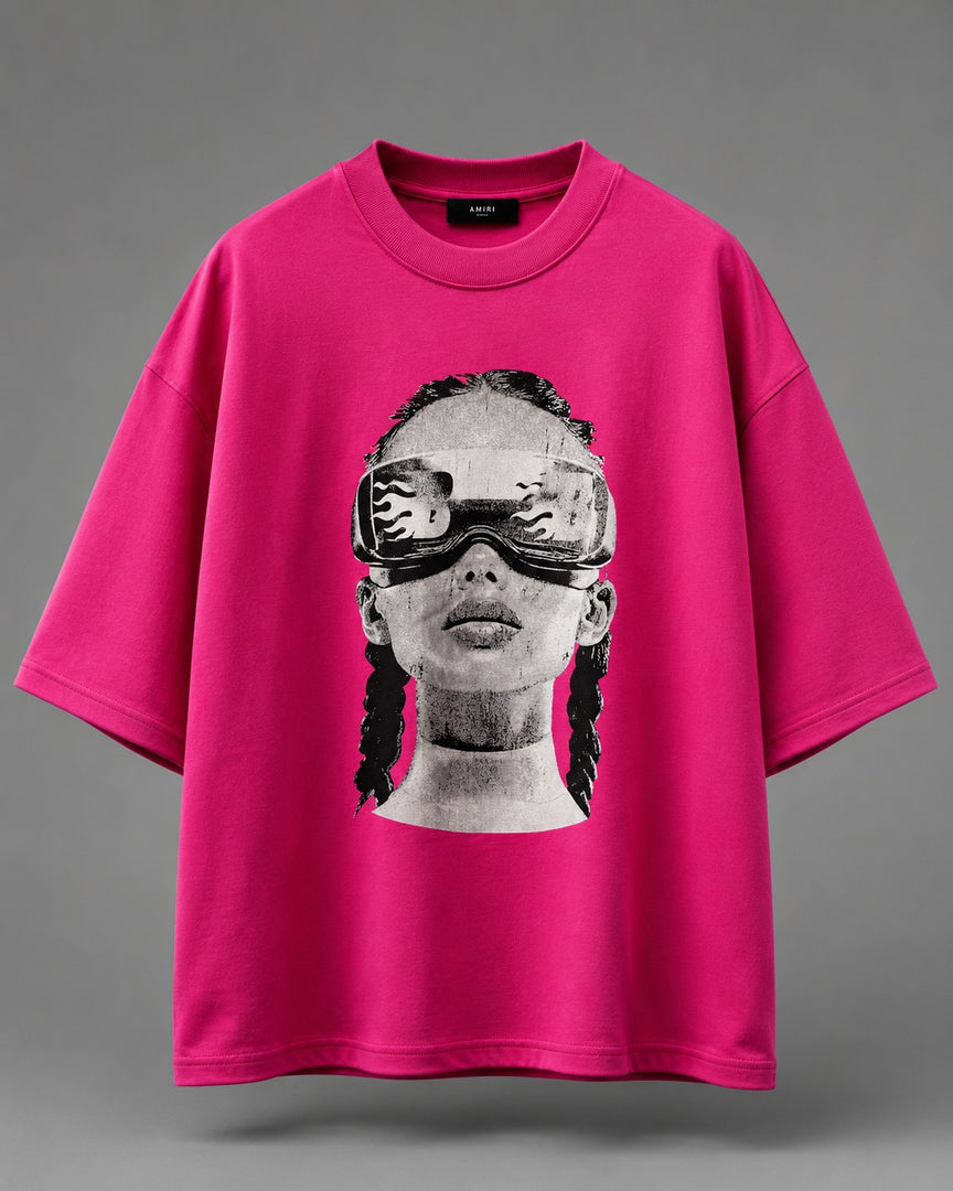 Fuchsia Neon Retro-Futurist Tee