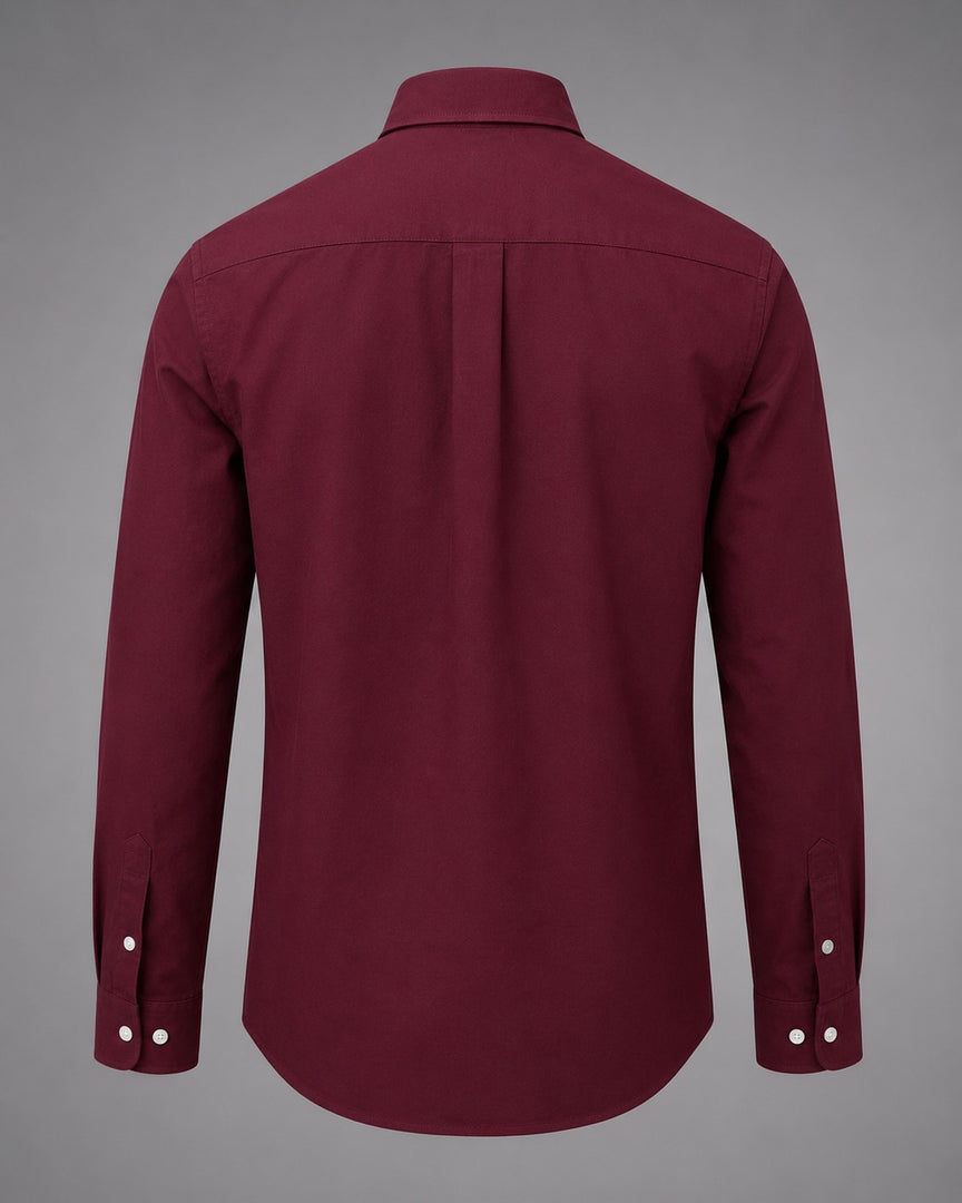 PRL Burgundy Fine Cotton Oxford Shirt