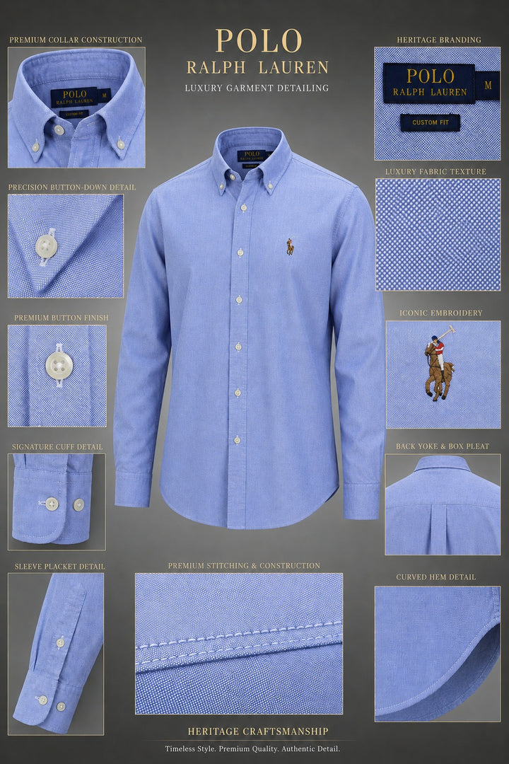 Polo Ralph Sky Blue Fine Cotton Oxford Shirt