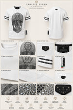 Load image into Gallery viewer, PHILLIP PLEIN Hex-Insignia Skull Strass Crew